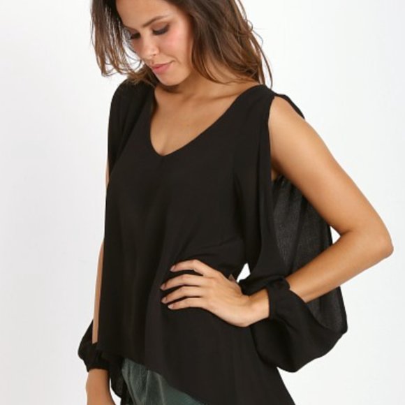 NWT LOVERS + FRIENDS DAYDREAM OPEN SHOULDER BLOUSE - Picture 3 of 10